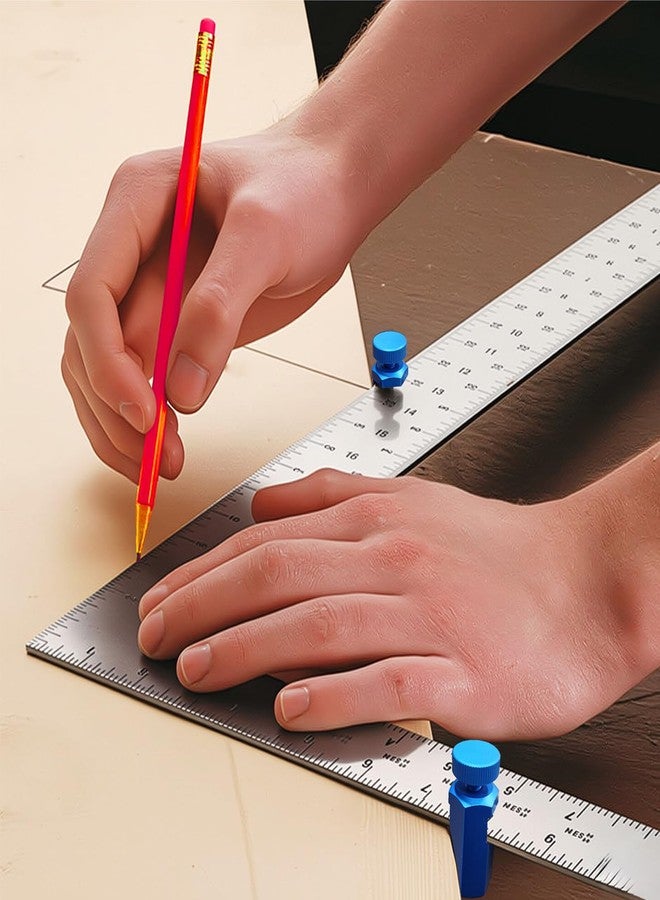 Volpeblu مقاييس درجات السلم الطويلة من فولبيبلو لتأطير المربع مع حامل وخطاف، وأداة تأطير لمربع السرعة، وتوقفات تأطير المربع للمنشار الدائري ومربعات النجارة - Image 3