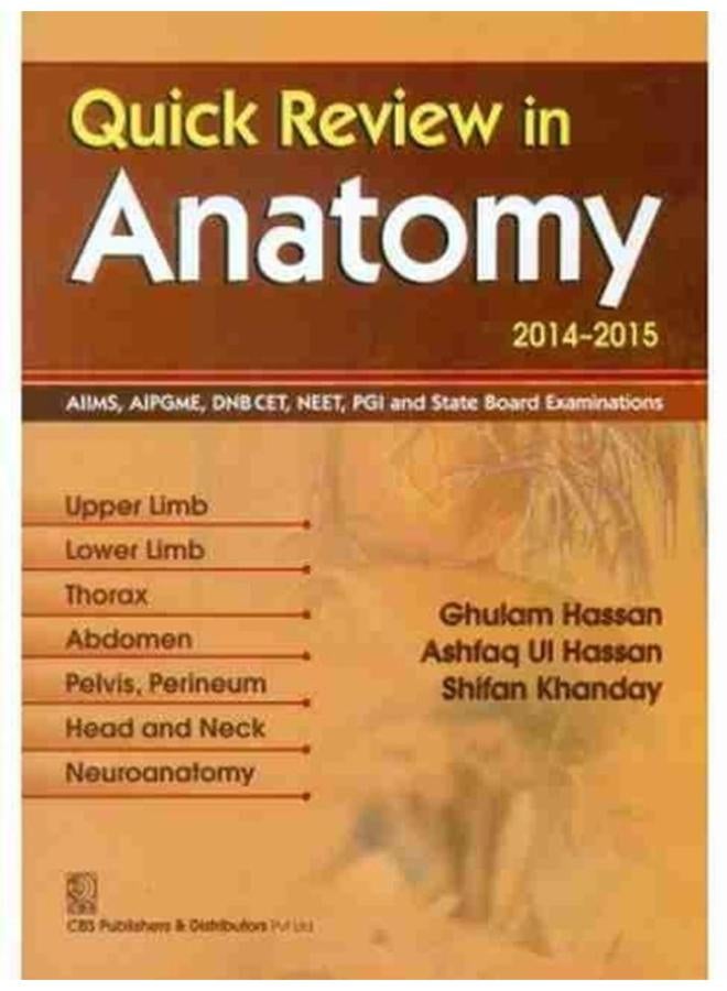 Quick Review in Anatomy 2014-2015