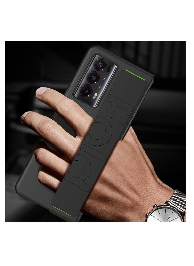 Aookay - Compatible with Honor Magic VS2 Silicone Grip Stand Case, Full Body Protection Phone Case with Finger Strap Handheld Design, Hard Shockproof PC Case for Honor Magic VS2 (Magic VS2) - Image 1