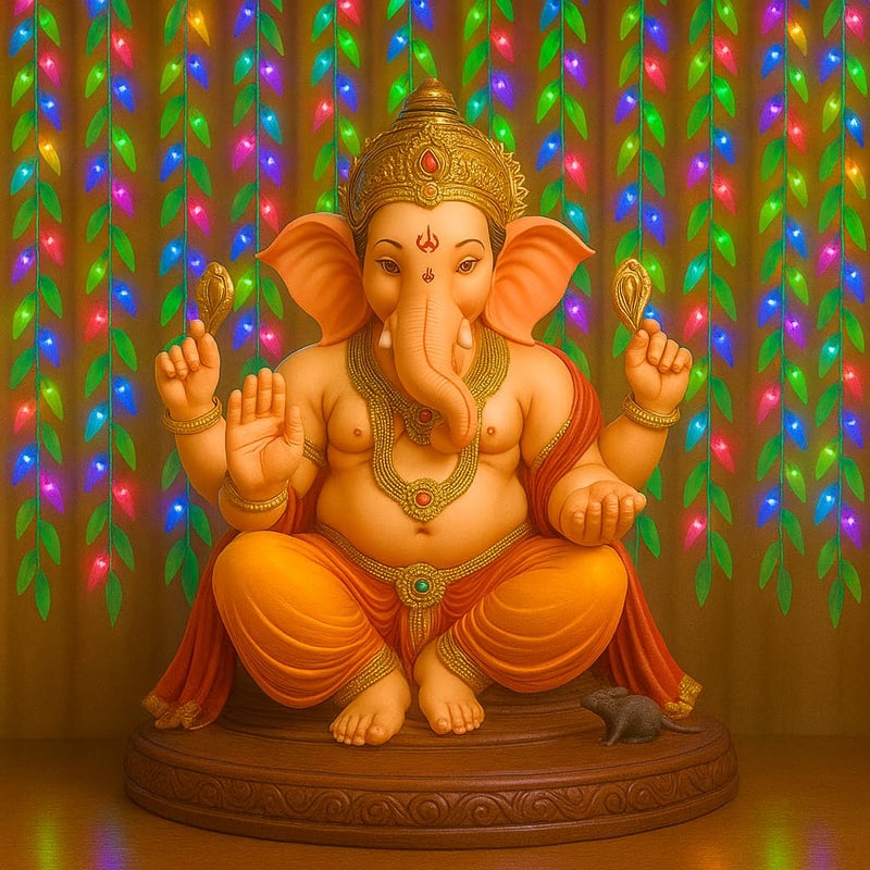 Gesto أضواء خيوط LED على شكل ستارة أوراق صناعية - أضواء خيالية متعددة الألوان مع وحدة تحكم بـ 8 أوضاع، قابس AC للمنزل، الغرفة، الجدار، عيد الميلاد، الزفاف وزينة ديوالي، أضواء أوراق خضراء معلقة (10x3 قدم) - Image 3