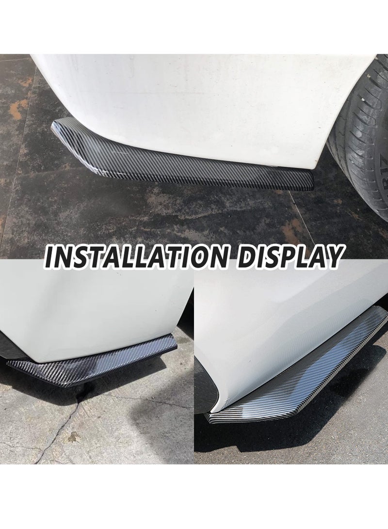 SOLARAE A Pair of Rear Bumper Lip Guards 17" DIY Car Exterior Decoration,Anti-collision Body Parts&Trim for Diffuser Splitter,Blade Rear Shovel,Front Bumper Lip,Side Fender Skirt Lip (Carbon Fiber Black/2pcs) - Image 5