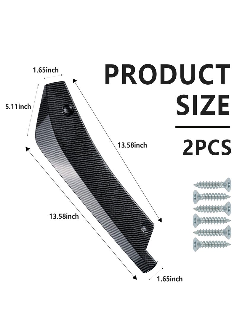 SOLARAE A Pair of Rear Bumper Lip Guards 17" DIY Car Exterior Decoration,Anti-collision Body Parts&Trim for Diffuser Splitter,Blade Rear Shovel,Front Bumper Lip,Side Fender Skirt Lip (Carbon Fiber Black/2pcs) - Image 2