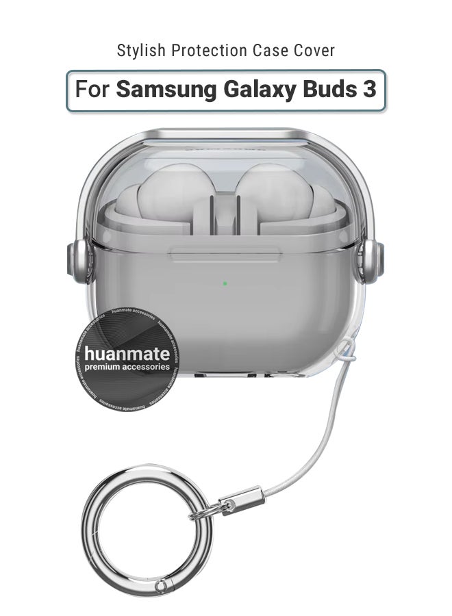 huanmate Samsung Galaxy Buds 3 Premium Protection Case Cover - Transparent Grey - Lightweight, Stylish Design, Accurate Cut-outs - Easy to Install & Remove - Durable Shield for Your Samsung Galaxy Buds 3 - Image 1