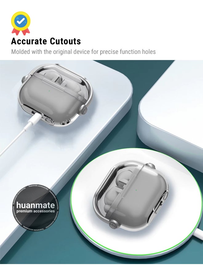 huanmate Samsung Galaxy Buds 3 Premium Protection Case Cover - Transparent Grey - Lightweight, Stylish Design, Accurate Cut-outs - Easy to Install & Remove - Durable Shield for Your Samsung Galaxy Buds 3 - Image 5