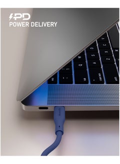 Moxedo Moxedo Cavo  Pro USB-C to USB-C Silicone Cable 60W PD Fast Charge and Data Sync Compatible for iPhone15/ MacBook Pro 2020, iPad Pro 2020, iPad Air 4, Samsung Galaxy S23+/S23 Ultra (Blue, 2m)  - Image 4