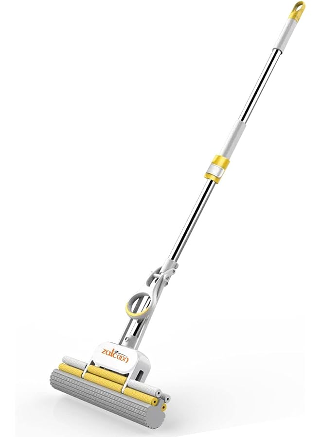 Zalcoon PVA Sponge Mop 33cm, Super Absorbent Foam Sponge Mop | Telescopic Handle, Quick Release Mop-head | Household Cleaning Tool for Hardwood, Multi-Surface Hard Floors (Pack of 1) - Image 1