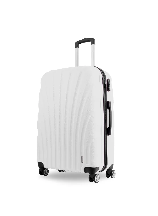 Reflection Reflection ABS Carry On Suitcase Airline Approved, Lightweight 28 Inch  Luggage- 360° Silent Wheels, ABS Hard Luggage Trolley, Spinner Wheels, Travel Luggage  (28-Inch , White)