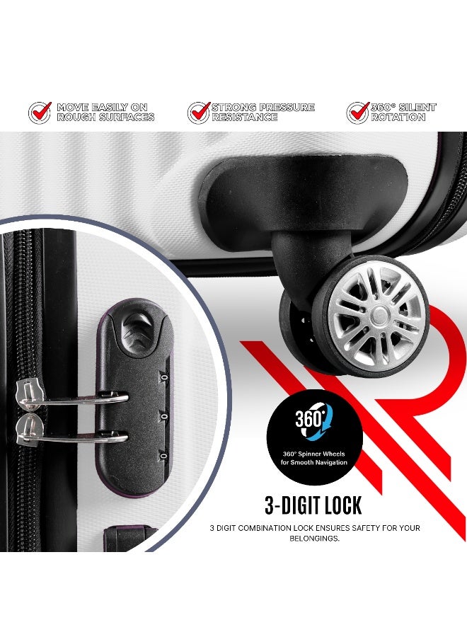 Reflection ABS Carry On Suitcase Airline Approved, Lightweight 28 Inch  Luggage- 360° Silent Wheels, ABS Hard Luggage Trolley, Spinner Wheels, Travel Luggage  (28-Inch , White) - Image 2