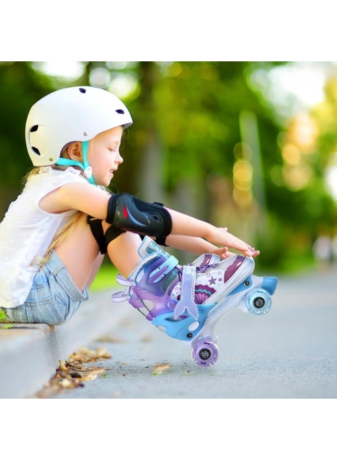 إيزي فيتشور زلاجات حورية البحر للفتيات مع عجلات مضيئة، مقاس قابل للتعديل (S: 29-33 M: 35-38)، يمكن اختيار مقاسين ولونين. - Image 5