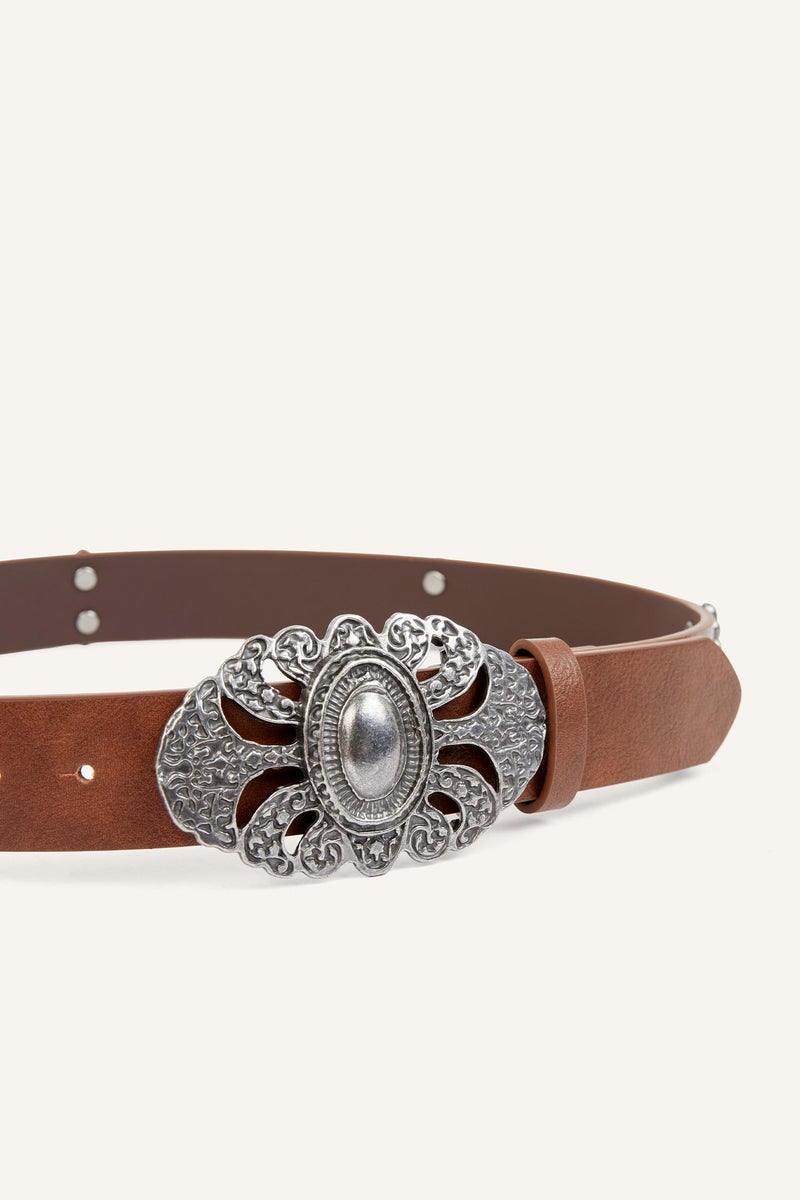 DeFacto Brown Woman Manuka x Defacto Woman Faux Leather Belt Casual - Image 3