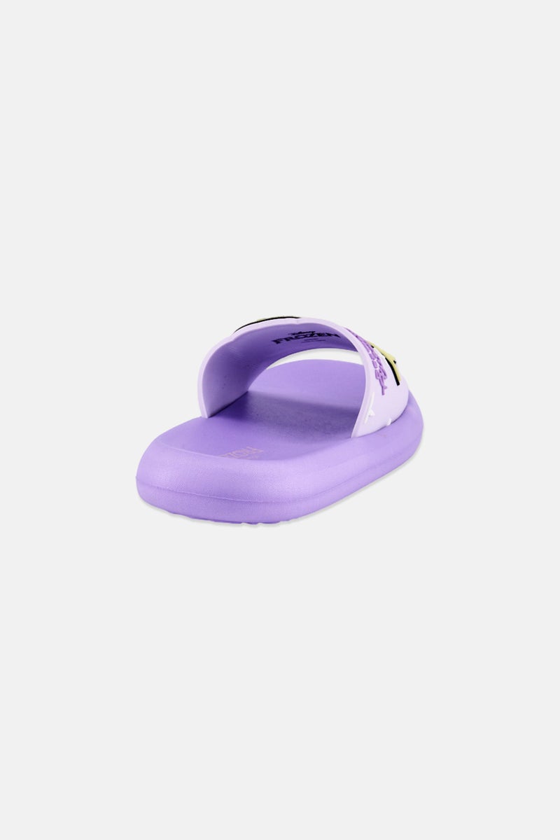 Disney FROZEN Kids Girl Slip On Slides, Light Purple - Image 2