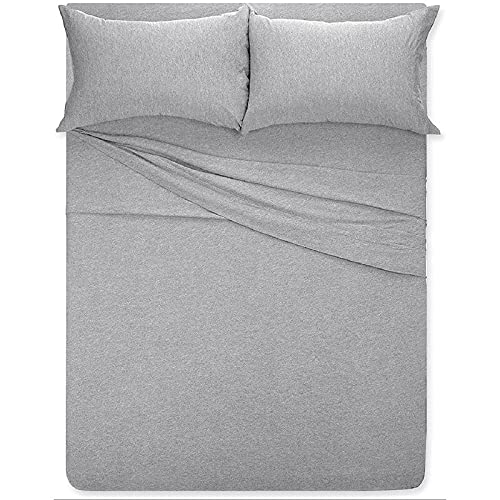 DESTINY CRESCENT BED Knit Jersey 100% Cotton 2 Twin XL Fitted Bed Sheets (2-Pack) Soft and Comfy - Twin Extra Long  15"" Deep Pocket  39"" x 80"" Great for Dorm Room  Hospital and Split King Dual Adjustable Beds (Grey) - Image 4