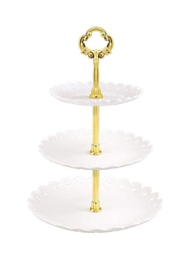 Y&D 3-Tier Cupcake Stand White/Gold ‎23.2 x 22.8 3.6cm - Image 1