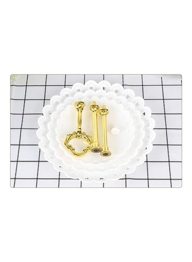 Y&D 3-Tier Cupcake Stand White/Gold ‎23.2 x 22.8 3.6cm - Image 2