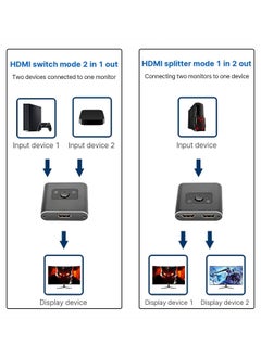 Arabest محول HDMI 4K مقسم HDMI ، 2 مدخل 1 مخرج أو 1 مدخل 2 مخرج ، يدعم 4K 60Hz 3D HD 1080P لشاشة الكمبيوتر ، جهاز العرض ، مشغل Blu-Ray ، عصا TV ، سويتش ، Xbox ، PS5 ، HDTV لابتوب  - Image 3