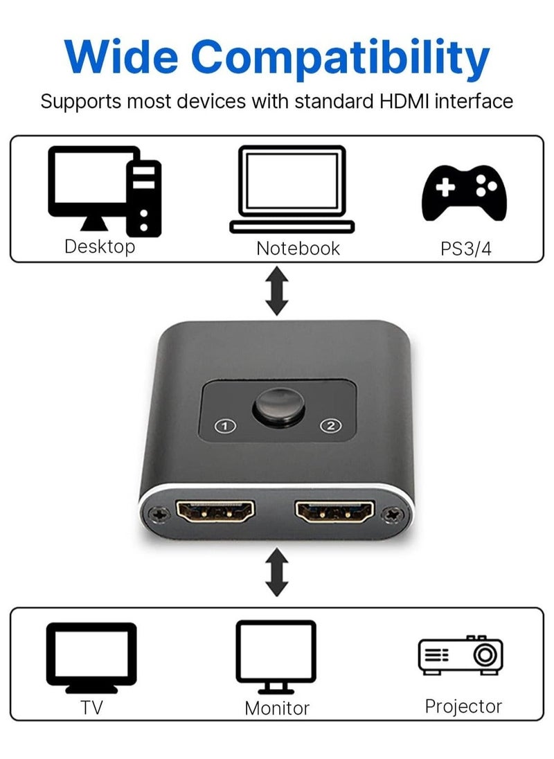 Arabest - محول HDMI 4K مقسم HDMI ، 2 مدخل 1 مخرج أو 1 مدخل 2 مخرج ، يدعم 4K 60Hz 3D HD 1080P لشاشة الكمبيوتر ، جهاز العرض ، مشغل Blu-Ray ، عصا TV ، سويتش ، Xbox ، PS5 ، HDTV لابتوب - Image 1