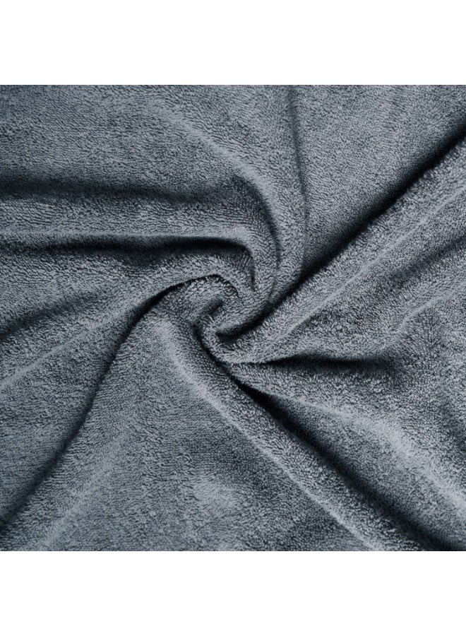 إيتن هوم وير طقم فوط حمام قطن مصري مكون من 3 قطع - 1 فوطه يد كبيرة جدا 50 × 90 سم وفوطتين للوجه 30 × 30 سم - فوط فائقة النعومة وعالية الامتصاص وسريعة الجفاف (رمادي غامق) - Image 3