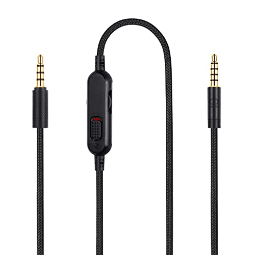 weishan G Pro X Cord, Detachable Gaming Headset Cable Replacement for Logitech G Pro / G433 / G233, 3.5mm(1/8") Nylon Braided Wire with Inline Mute Switch and Volume Controller, 6ft Long - Image 1