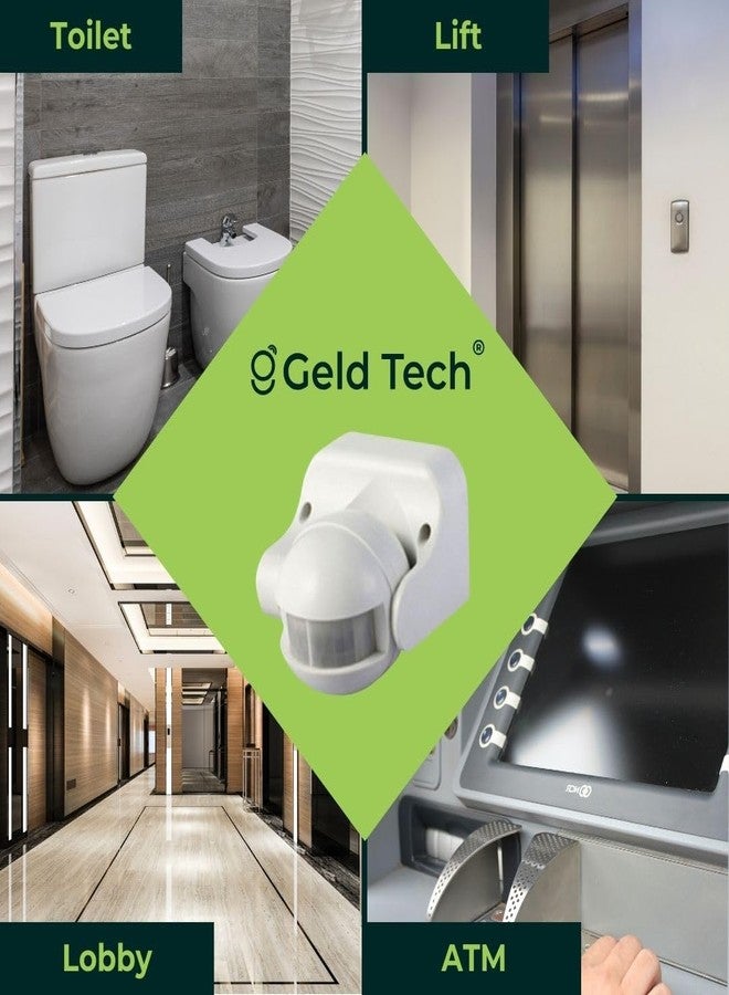 Geld Tech (GT-P05)، مستشعر حركة PIR مثبت على الحائط بزاوية 180 درجة للتحكم في الإضاءة، إضاءة قابلة للتعديل. - Image 5