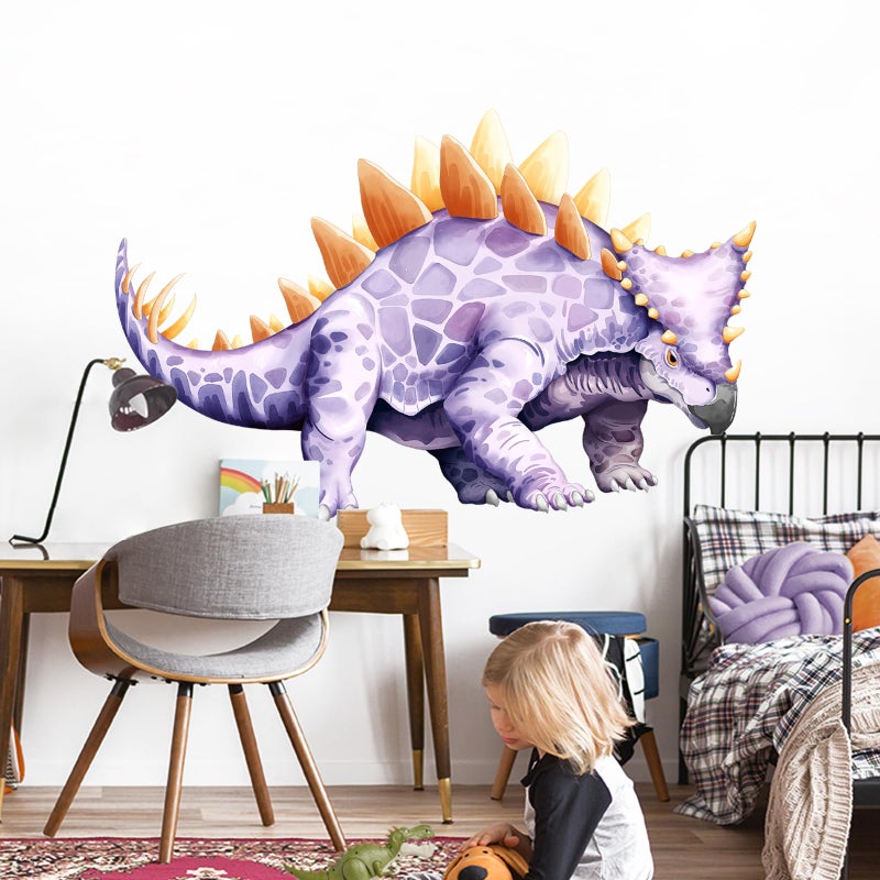 Decvictor Large Dinosaur Wall Decals, Purple Stegosaurus Dino Wall Stickers Vinyl Peel and Stick Wall Decal Self Adhesive Wall Art Sticker for Baby Nursery Kids Room Home Decor (42.1 * 51.2in) - Image 3