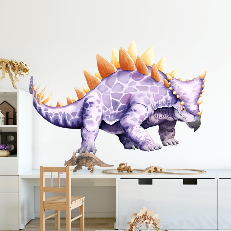 Decvictor Large Dinosaur Wall Decals, Purple Stegosaurus Dino Wall Stickers Vinyl Peel and Stick Wall Decal Self Adhesive Wall Art Sticker for Baby Nursery Kids Room Home Decor (42.1 * 51.2in) - Image 1