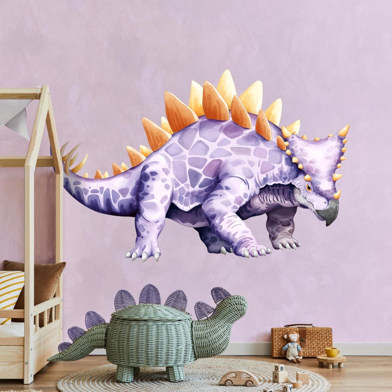Decvictor Large Dinosaur Wall Decals, Purple Stegosaurus Dino Wall Stickers Vinyl Peel and Stick Wall Decal Self Adhesive Wall Art Sticker for Baby Nursery Kids Room Home Decor (42.1 * 51.2in) - Image 2