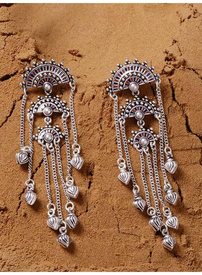 VOYLLA Mandala Brass Tassels Earrings