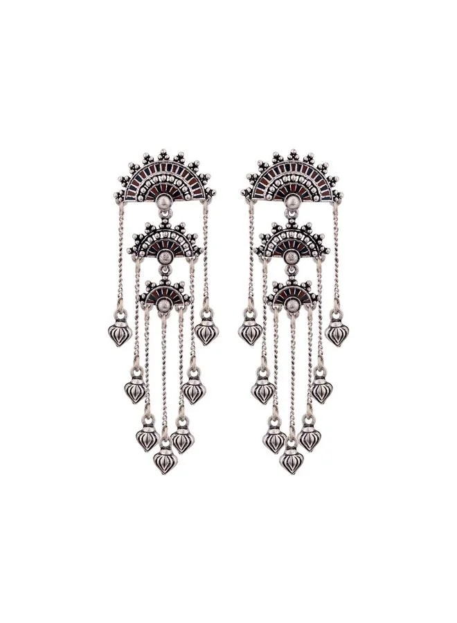 VOYLLA Mandala Brass Tassels Earrings