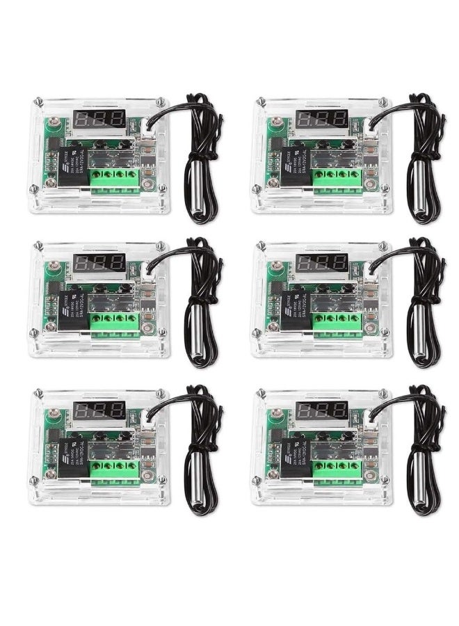 وحدة التحكم في درجة الحرارة 6 قطع، وحدة ترموستات رقمية بشاشة LCD XH-W1209، مع مجس NTC مضاد للماء، 50~110℃، وحدة تحكم درجة الحرارة الإلكترونية DC 12V  - Image 1