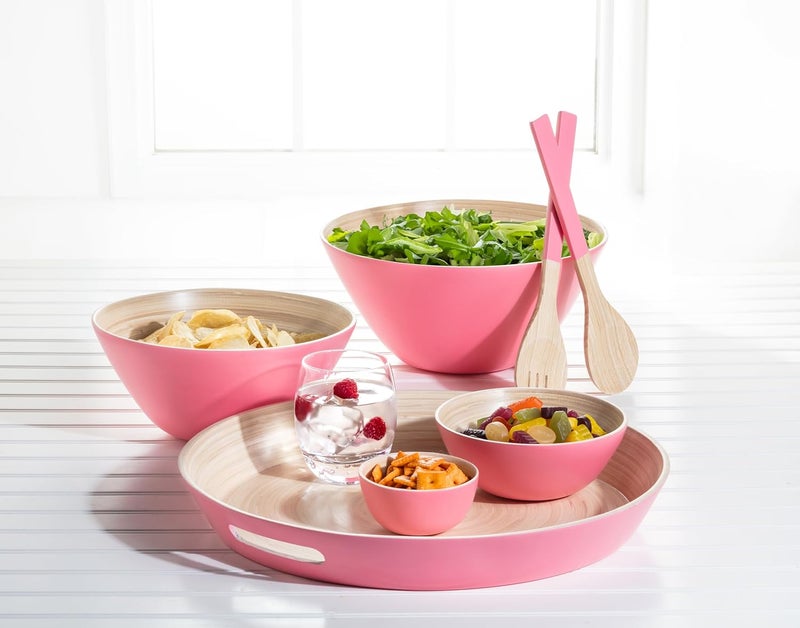 Abbott Collection Medium Deep Bowl  Bamboo Matte Pink 10D - Image 2