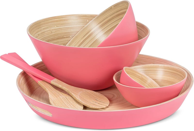 Abbott Collection Medium Deep Bowl  Bamboo Matte Pink 10D - Image 4