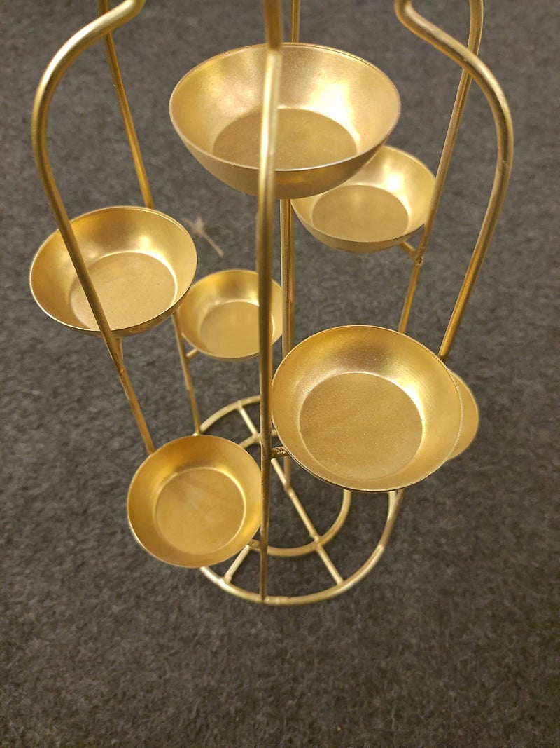 TOYXE Diya Stand for Home Decoration | T Light Holder Candle Stand | Diwali Decoration Item | Metal Depak Stand | Iron with Golden Polish - Image 3