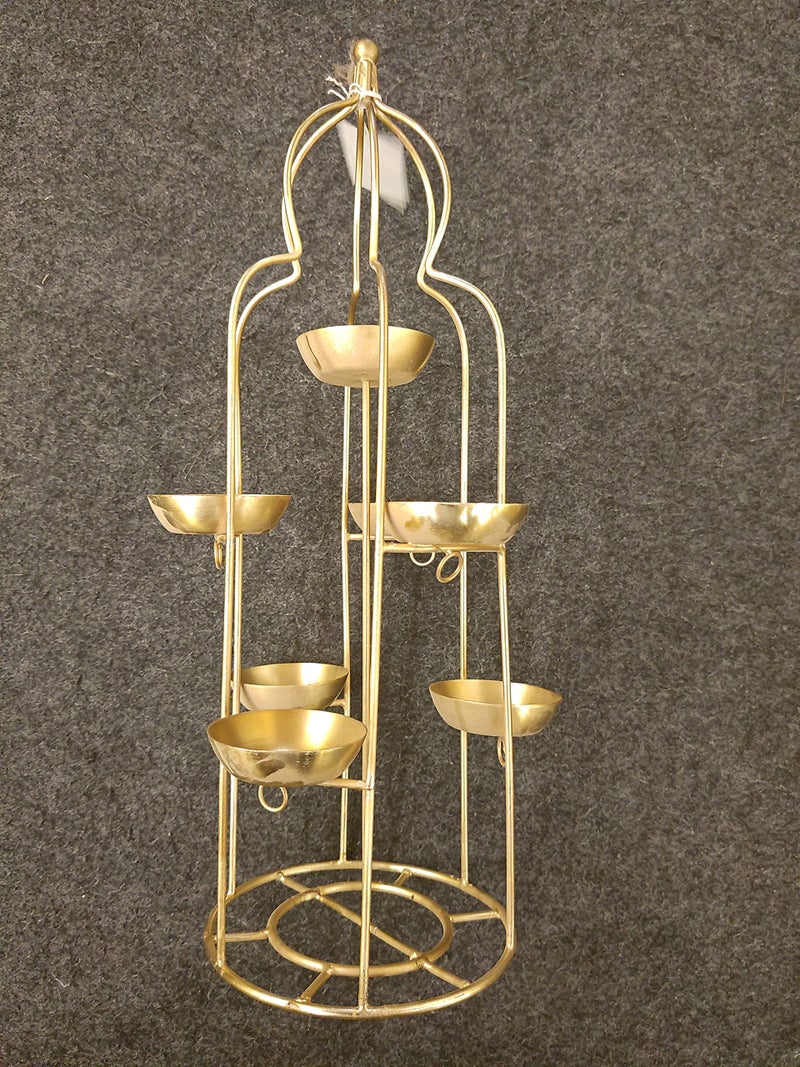 TOYXE Diya Stand for Home Decoration | T Light Holder Candle Stand | Diwali Decoration Item | Metal Depak Stand | Iron with Golden Polish - Image 4