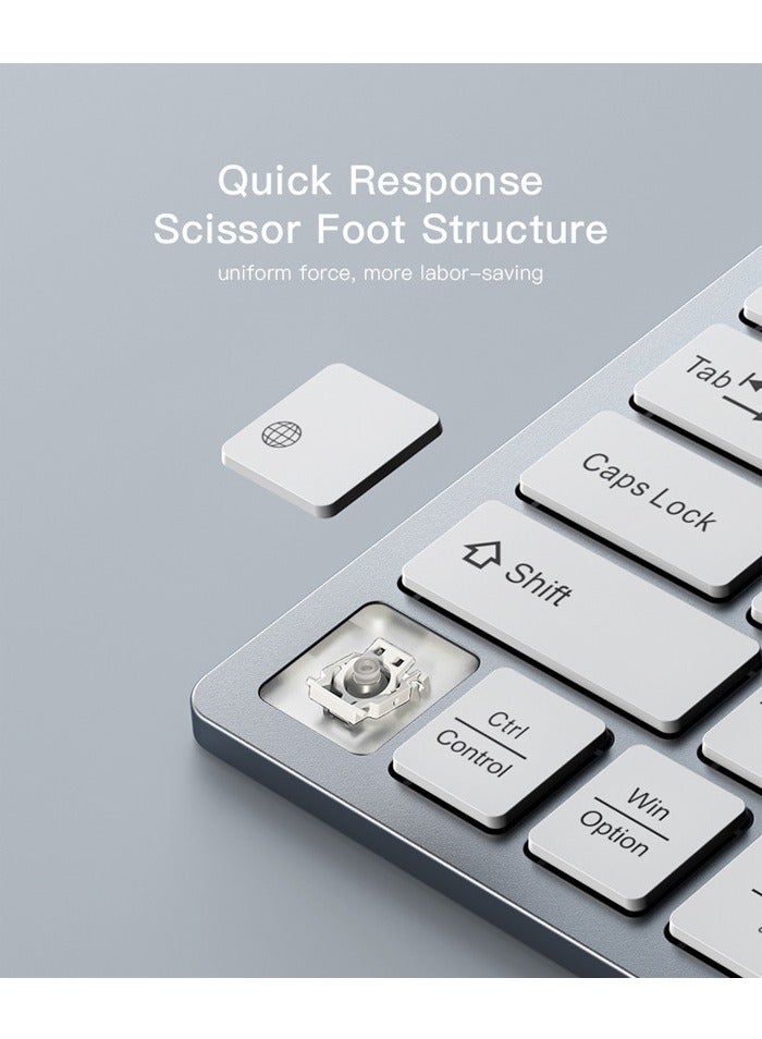 Yesido KB11 Mini Design 2.4GHz and BT Wireless Connected Magic Keyboard for Laptop Computer Tablet - White - Image 4