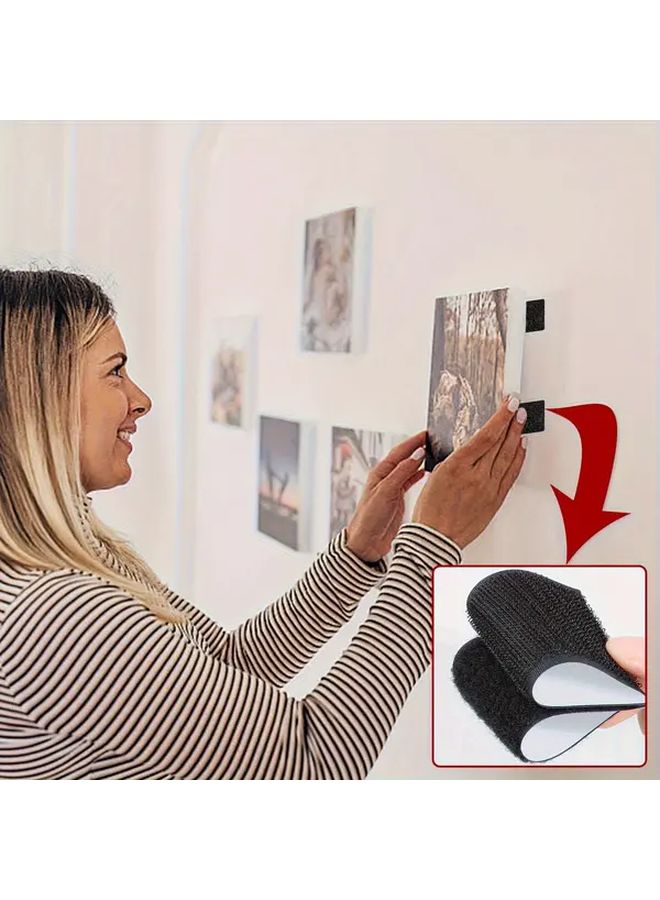 خطاطف وشرائط لاصقة قوية 30 قطعة، 15 خطافًا و15 شريطًا، أسود، 1.2 × 3.9 بوصة - Image 2