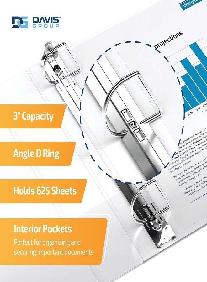 QuickFit Heavy Duty 11 x 17 Inch Landscape Spreadsheet View Binder, 3 Inch, Locking Angle D Ring, White (94050) - Image 2