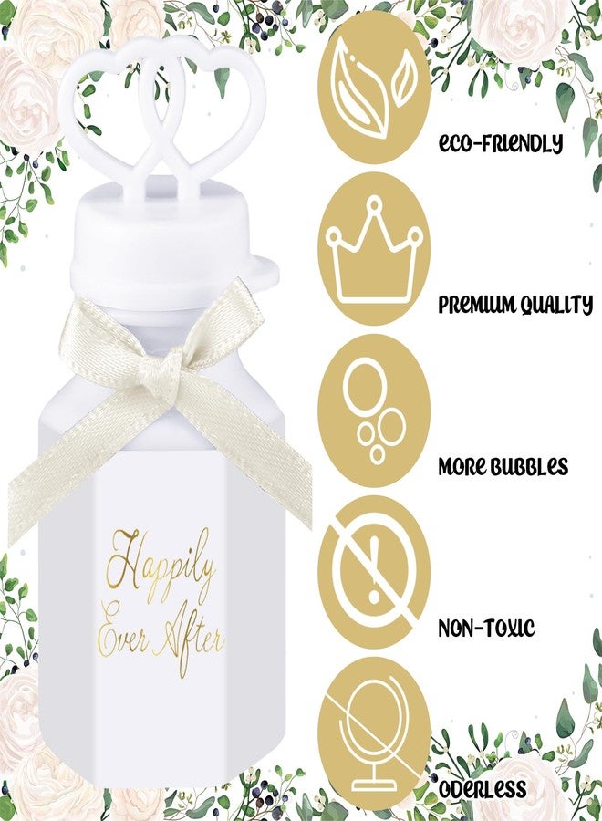 LaRandom 150 Pcs Wedding Bubbles Bulk with Bubble Solution Wedding Mini Bubble Gifts White Gold Mini Heart Wand for Anniversary, Engagement, Bridal, Valentine's Day, Gift for Adult Couple - Image 3