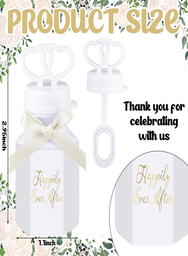 LaRandom 150 Pcs Wedding Bubbles Bulk with Bubble Solution Wedding Mini Bubble Gifts White Gold Mini Heart Wand for Anniversary, Engagement, Bridal, Valentine's Day, Gift for Adult Couple - Image 2