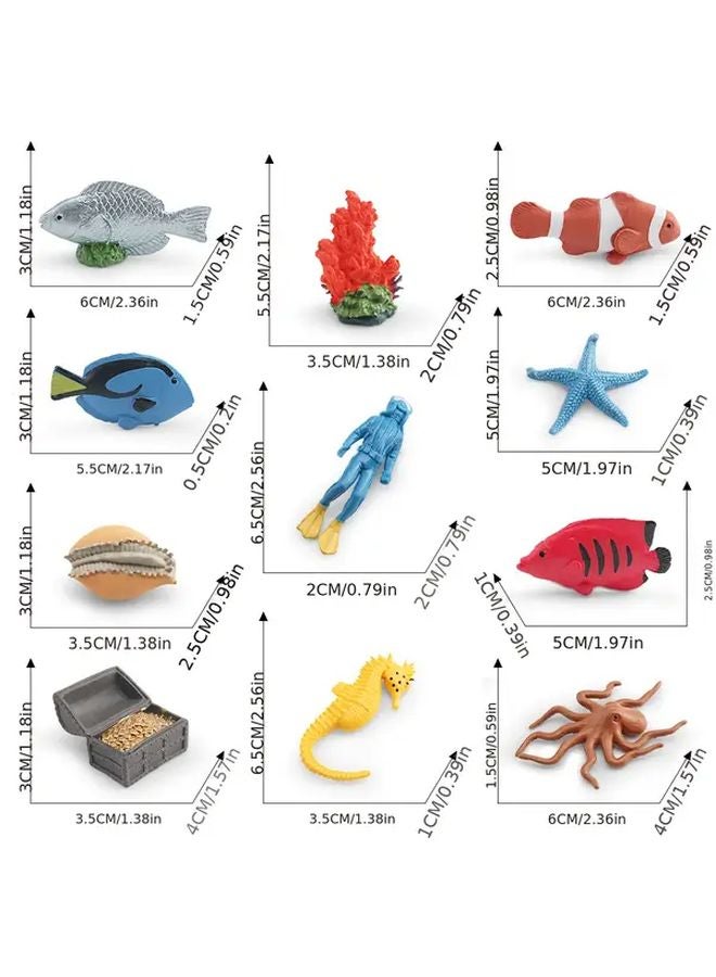 Deep Sea Fish Set 6Pcs Hand Painted Resin Aquarium Decor Marine Life Collection - Image 3