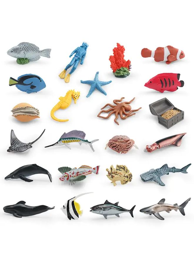 Deep Sea Fish Set 6Pcs Hand Painted Resin Aquarium Decor Marine Life Collection - Image 2