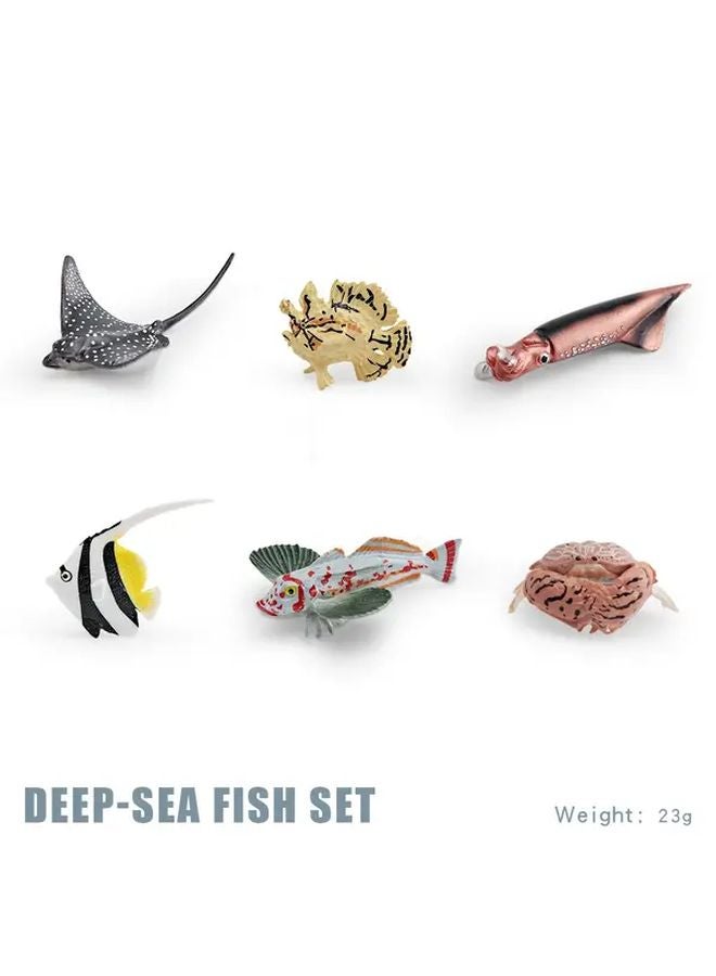 Deep Sea Fish Set 6Pcs Hand Painted Resin Aquarium Decor Marine Life Collection - Image 1
