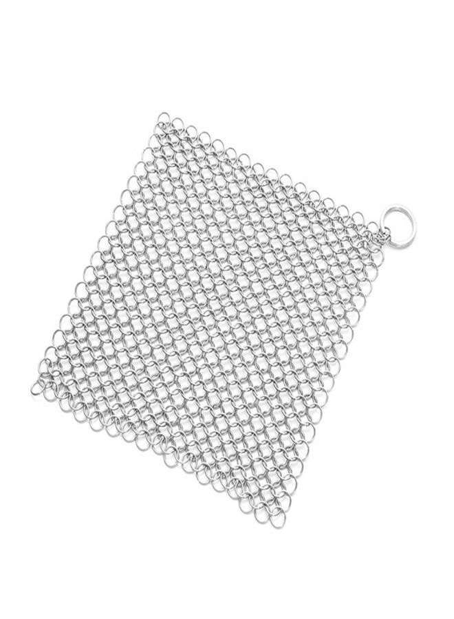 Stainless Steel Chainmail Scrubber Cast Iron Cleaner for Skillet, Wok, Pan Kitchen Household Chain Scrubber
