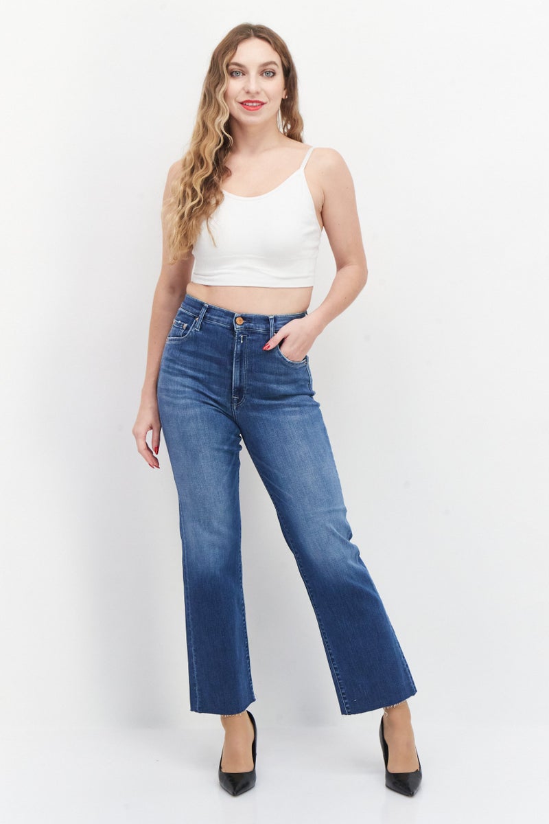 Replay Women Regular Fit Washed Stretchable Jeans, Medium Blue - Image 2