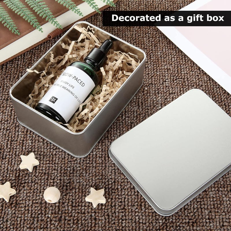 Rhblme 12 Pack Tin Box  4.9 X 3.6 X 1.8 Inches Metal Box Cookie Tins With Lids  Large Multipurpose Tin Can Storage Container For Crafts Jewelry Cookies Pills Gifts Pencils Small Items And More - Image 5