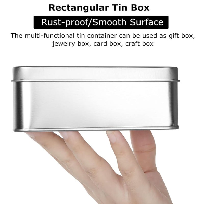 Rhblme 12 Pack Tin Box  4.9 X 3.6 X 1.8 Inches Metal Box Cookie Tins With Lids  Large Multipurpose Tin Can Storage Container For Crafts Jewelry Cookies Pills Gifts Pencils Small Items And More - Image 3