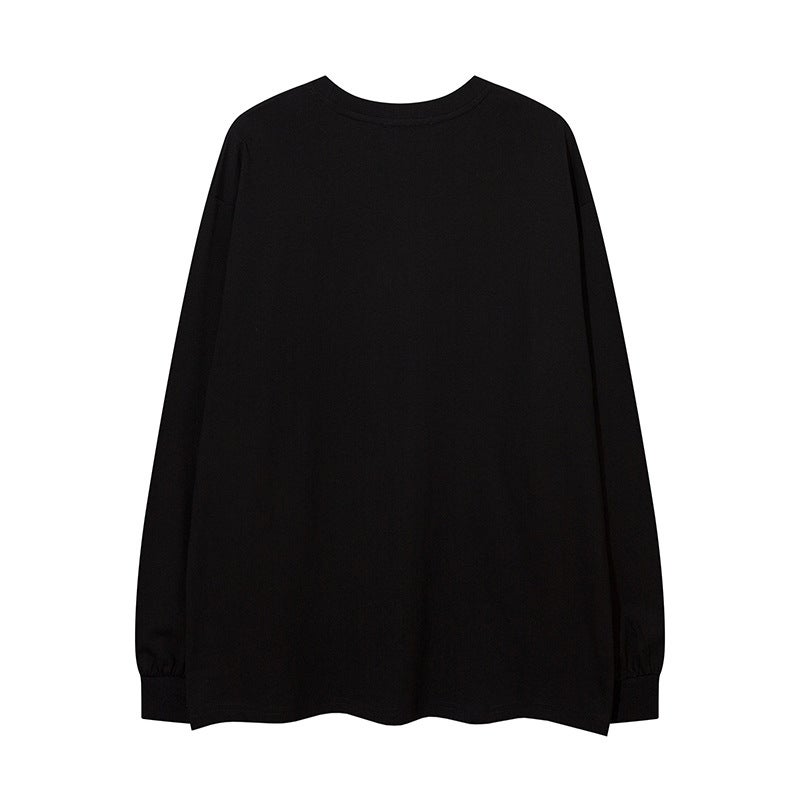 YPRS Men's Wear | 2023 Men's and Women's Black Loose Couple with Chain Long Sleeve T-shirt Hip Hop T-shirt in Spring and Autumn - Image 3