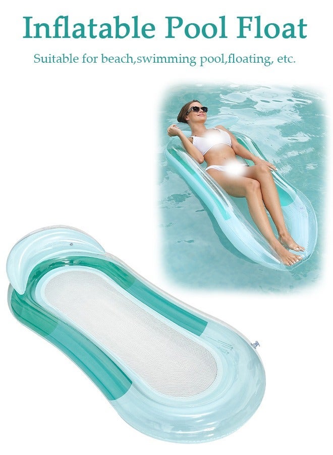 DUNISO Inflatable Pool Float Lounger Raft for Adults and Kids, 160*90CM Floating Mat Inflatable Contour Lounger with Headrest Ultra-Comfort Cooling Pool Raft Floaty Toys - Image 5