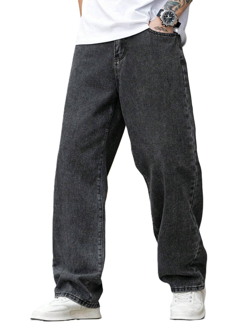 JVX Jeans for Men || Men Jeans || Looses Fit DenimJeans || BaggyJeans (NJJ-04) (in, Numeric, 34, Black) - Image 1