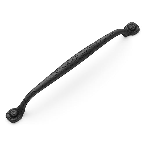 Hickory Hardware 1 Pack Solid Core Kitchen Cabinet Pulls, Luxury Cabinet Handles, Hardware for Doors & Dresser Drawers, 8-13/16 Inch (224mm) Hole Center, Black Iron, Refined Rustic Collection - Image 2
