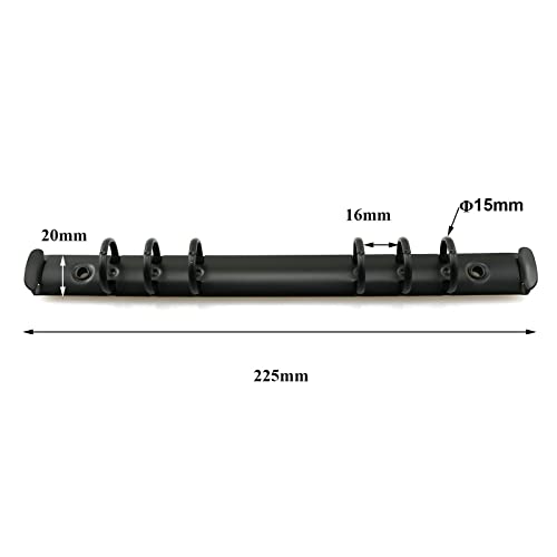 heyous 2pcs A5 Notebook 6-Hole Ring Binder Mechanisms 1.5cm Diameter S Size Black Metal Clip Ring Binder DIY Fill Paper Storage Folder Accessories - Image 3